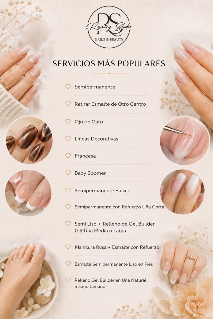 ROSMERY STUDIO SERVICIOS MÁS POPULARES.